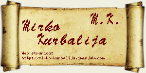 Mirko Kurbalija vizit kartica